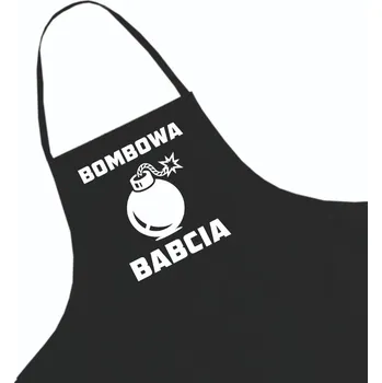 Kuchyňská zástěra Černá kuchyňská zástěra ke Dni babiček + jméno, vzor 14