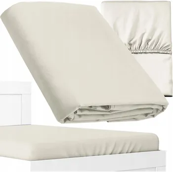 Prostěradlo PROSTĚRADLO S GUMOU MIKROSATÉN MIKROVLÁKNO SATÉNOVÉ MĚKKÉ ECRU 180x200