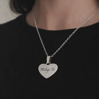 Přívěsek Přívěsek z chirurgické oceli srdce více velikostí Mercy - 23 x 21mm