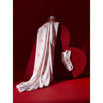 Pánské ponožky Sinsay - Sada: ponožky a deka se srdíčky - pastelová růžová - 883EM-03X - 883EM-03X-ONE