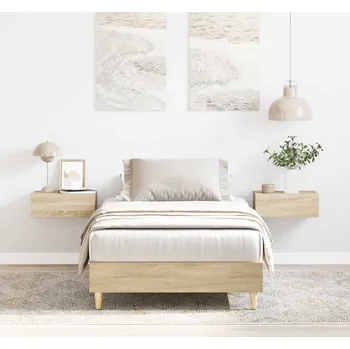 Ložnice vidaXL Rám postele bez matrace Dub Sonoma 90x190 cm Dřevěné konstrukce