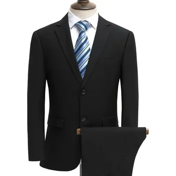 Best Fashion Pánský dvoudílný elegantní business oblek Velikost: S, Barva (Varianta): black 2 buckle