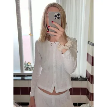 Dámský svetr Best Fashion Dámský lehký kardigan se zapínáním vpředu Velikost: L, Barva (Varianta): Bílá