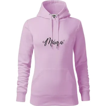 Dámská mikina Psací máma třetí mocnina - tři děti - Mikina dámská Cape s kapucí - L ( Orchid )