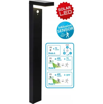 Venkovní osvětlení Solární lampa LED NAEVE FILIUS s pohybovým senzorem 6 W 600 lm 3000K 3 režimy