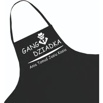 Kuchyňská zástěra Černá kuchyňská zástěra jako Dárek + jméno, vzor 26