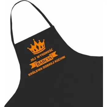 Kuchyňská zástěra Kuchyňská zástěra černá ke Dni babiček + jméno, vzor 10