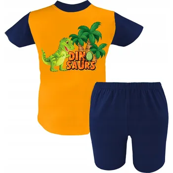 Chlapecké pyžamo CHLAPECKÉ PYŽAMO KRÁTKÝ RUKÁV KRÁTKÉ KRAŤASY LETNÍ S DINOSAUREM 122