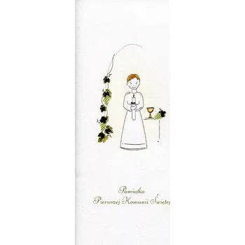 Encyklopedie Karnet Komunia Chłopiec winogrona MAK