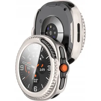 Pouzdro na mobilní telefon Pouzdro s vestavěným sklem Bizon pro Samsung Galaxy Watch 8 Classic 46 mm