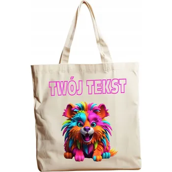 Bavlněná taška jako dárek s barevným zvířátkem a vaším textem