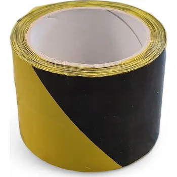 Lepicí páska Fólie na plot žluto-černá 75 mm x 100 m, výstražná páska žluto-černá 100 m