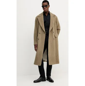 Dámský kabát Kabát s vlnou BOSS H-Cale-DB-Flaps-254 50550743 zelená 91X, vel. 54