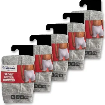 Pánské spodní prádlo 5x Pánské jednobarevné boxerky Sport BU858445 - šedá - XL