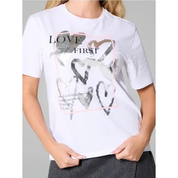 Dámské tričko Sinsay - Tričko s krátkým rukávem - bílá - 259DF-00X - 259DF-00X-XS