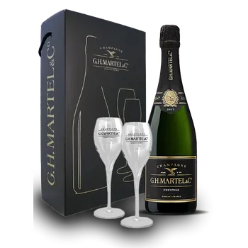 G.H.Martel & Co Prestige Brut Champagne Aoc + 2 sklenice v dárkovém boxu, 0,75l