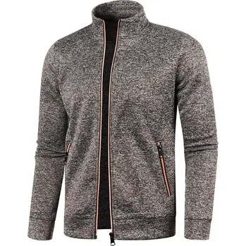 Pánský svetr Pánský cardigan na zip Barva: Kávová, Velikost: M