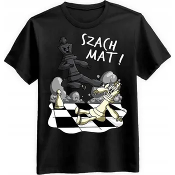 Pánské tričko Pánské tričko Tričko Černé 3XL Tričko Dárek Šachy