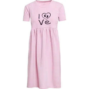 Dámská noční košile NOČNÍ NA KOJENÍ s rozepnutím, růžová XL