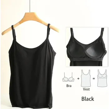 Best Fashion Dámské pohodlné tílko s všitou podprsenkou Velikost: L, Barva (Varianta): Černá