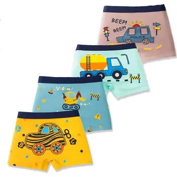 Dětské termo spodní prádlo Best Fashion Dětské bavlněné boxerky s potiskem bagru Velikost: M, Barva (Varianta): 4 Pieces Style B