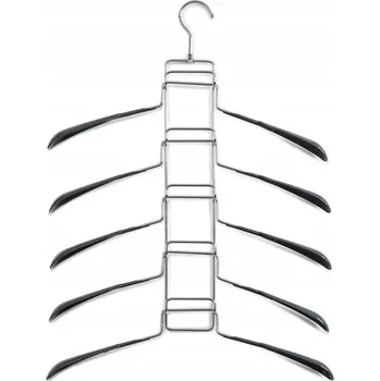 Ramínko Šatní ramínko kovový Zeller šedý, 5 míst