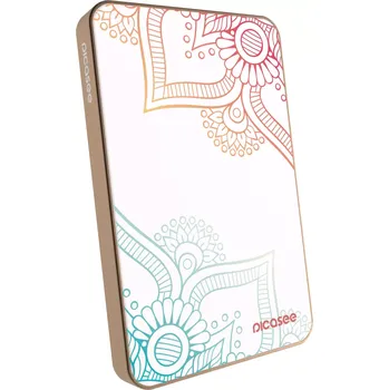 Powerbanka Picasee Powerbanka s MagSafe 5 000 mAh Zlatá - Květinový vzor