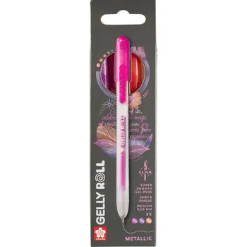 Sada 3 metalických Gelových per Gelly Roll Sakura Click! - červená, růžová, fialová