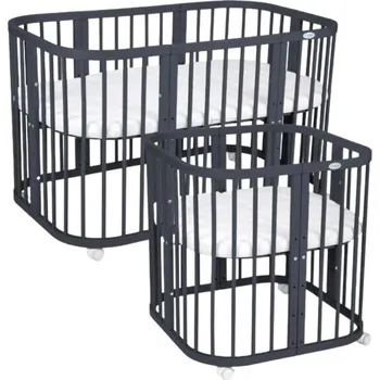 Dětská postýlka WALDIN hranatá postýlka 7v1 Graphite