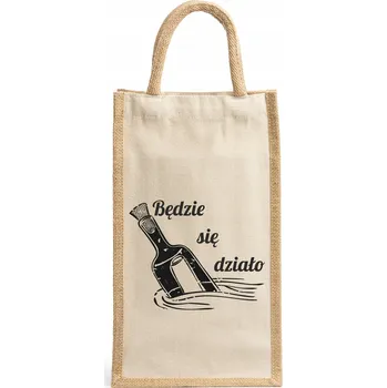 Nákupní taška Bavlněná taška na dvě lahve s potiskem Narozeniny - ideální dárek W13