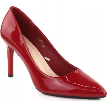 Dámské lodičky Lodičky na jehlovém podpatku Sergio Leone 1339 Červené lakované D100 r 40