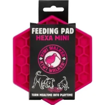 Hračka pro psa Lízací podložka KIWI WALKER Hexa Mini růžová 14x12cm