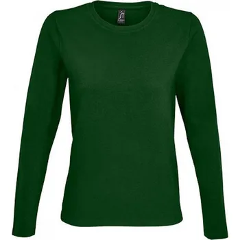 Sol's Dámské tričko Imperial s dlouhým rukávem Barva: Zelená lahvová, Velikost: L L02075