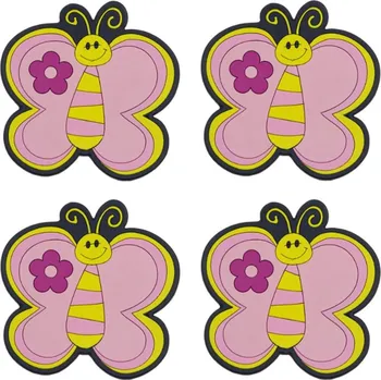 Podtácek sada 4 ks - 10x10 cm - 4ks motýl růžový