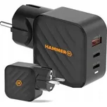 Nabíječka do sítě Hammer RapidCharge 65W, 1xUSB, 2xUSB-C černá