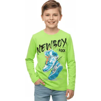 CHLAPECKÉ TRIČKO S OBRÁZKEM S DLOUHÝ RUKÁV NOVINKA Barva: Zelinkavá, Velikost: 158