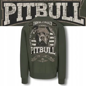 Podprsenka Mikina Pitbull Troublemaker Crewneck old green XXL