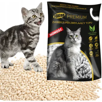 Podestýlka pro kočku Hilton Premium stelivo Super Hrudkující TOFU 2,5 kg pro kočky