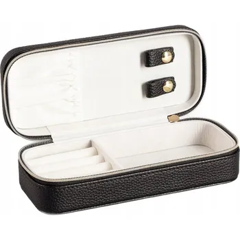 Šperkovnice Šperkovnice na bižuterii LINAS z eko kůže černá 17,5x8x5 cm HOMLA