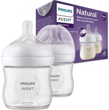 Kojenecká láhev Láhev na krmení Philips Avent 125 ml bezbarvá 2 ks dudlík 0m+