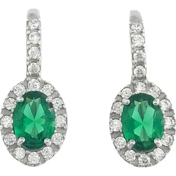 Náušnice Stříbrné náušnice se zeleným zirkonem