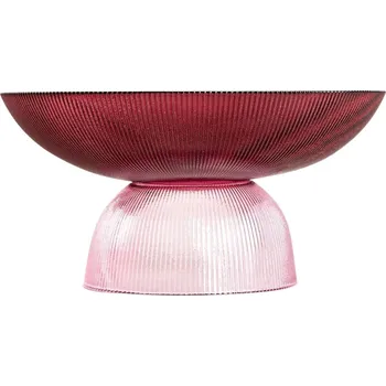 Podnos skleněná na servírování MEGALO bordovo-růžová 25 cm HOMLA