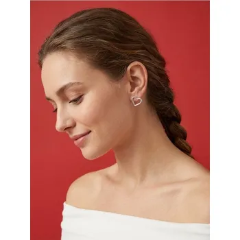 Náušnice Sinsay - Náušnice ve tvaru srdcí - sříbrná - 363HM-SLV - 363HM-SLV-ONE