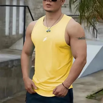 Pánské tričko Best Fashion Pánské sportovní tílko na trénink s rychleschnoucím efektem Velikost: M, Barva (Varianta): Žlutá