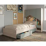 Dětská postel s nástavcem olivová Shelter