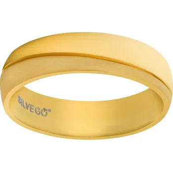 Prsten Snubní prsten Glamis z chirurgické oceli pro muže i ženy pozlacený 18 kt žlutým zlatem