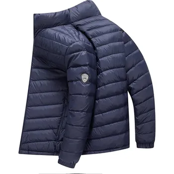 Pánský kabát Best Fashion Pánská lehká péřová bunda se stojáčkem Velikost: M, Barva (Varianta): Tmavě modrá