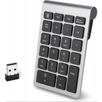 Klávesnice BEZDRÁTOVÁ NUMERICKÁ KLÁVESNICE USB PRO NOTEBOOK PC ŠEDÁ