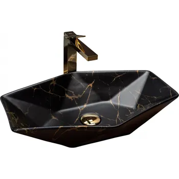 Rea Vegas Marble 57 keramické umyvadlo na desku, REA-U0994