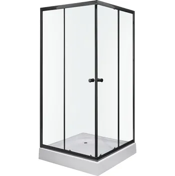 Kerra Olga SQ black čtvercový sprchový kout s vaničkou Rozměr koutu: 80x80cm, 3237_80X